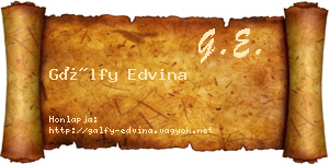 Gálfy Edvina névjegykártya